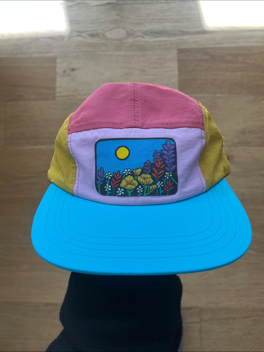 Vivid Tunnell Vision Wildflower Hat / hand painted / one of a kind / brand new